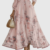 Rowella - Elegant Pleated Maxi Dress