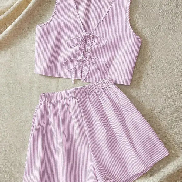 MOESHA™ - Chic Summer Sleeveless Vest and High-Waist Shorts Set