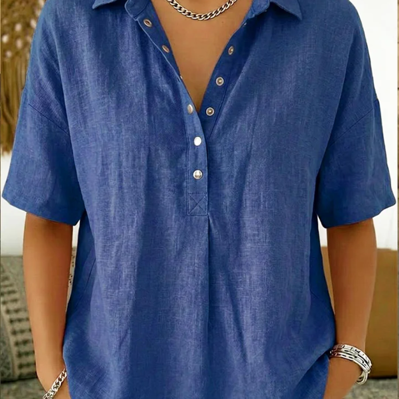 Arabella - Relaxed Fit Button Blouse
