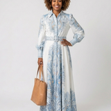 Sierra - High Neck Printed Long Sleeve Maxi Dress