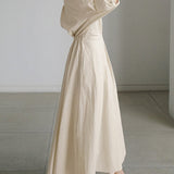 Brynn | Elegant Polo Collar A-Line Maxi Dress