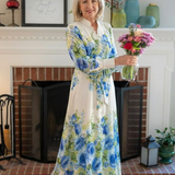 Harper - Long Sleeve Floral Button Front Maxi Dress
