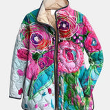 Amaya - Vintage Floral Print Quilted Jacket