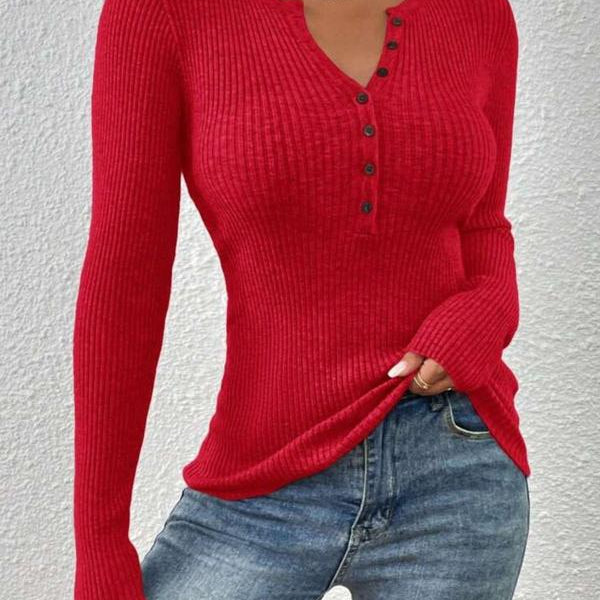 SHASHA™ - Elegant Chic Slim Fit Long Sleeve Round Neck Tops
