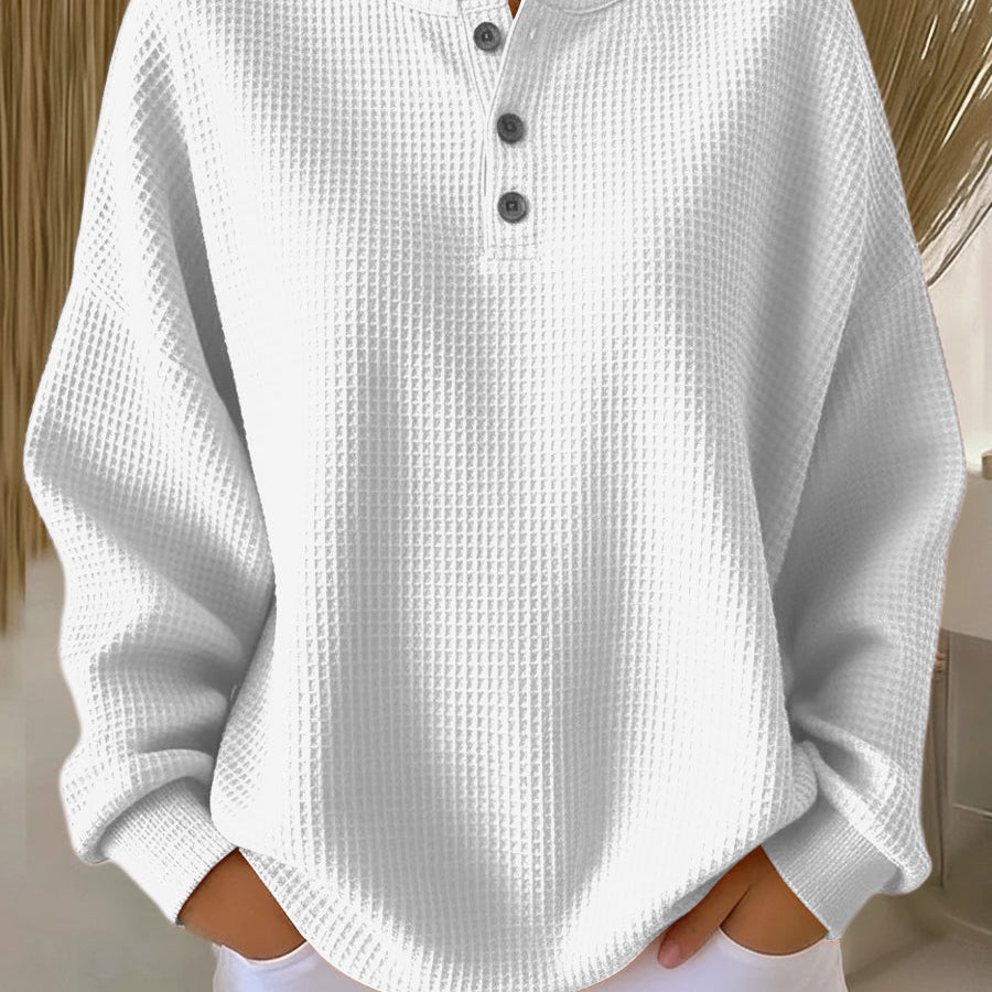 Anne - Cozy Waffle Knit Henley