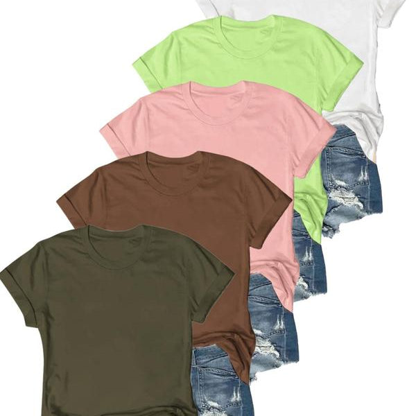 OLIVE™ - Casual Short Sleeve Tee (Pack of 5)