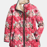 Amaya - Vintage Floral Print Quilted Jacket