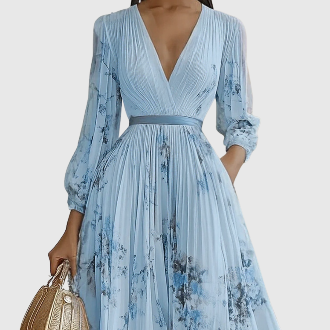 Rowella - Elegant Pleated Maxi Dress