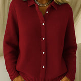 Beatrix - Collared Knit Cardigan