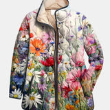Amaya - Vintage Floral Print Quilted Jacket