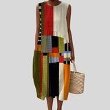 Clover | Colorful Dress with Geometric Patchwork