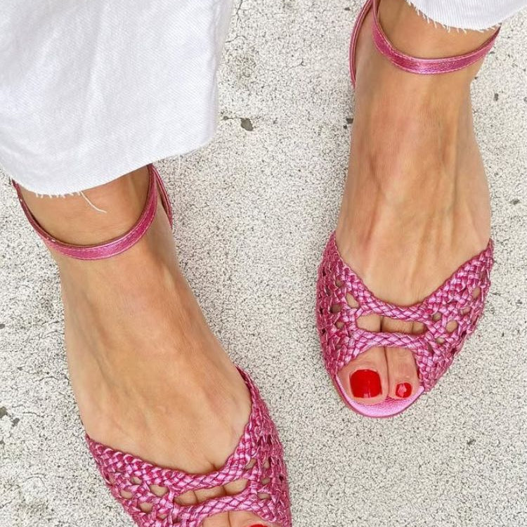 Isadora | Golden Woven Sandals