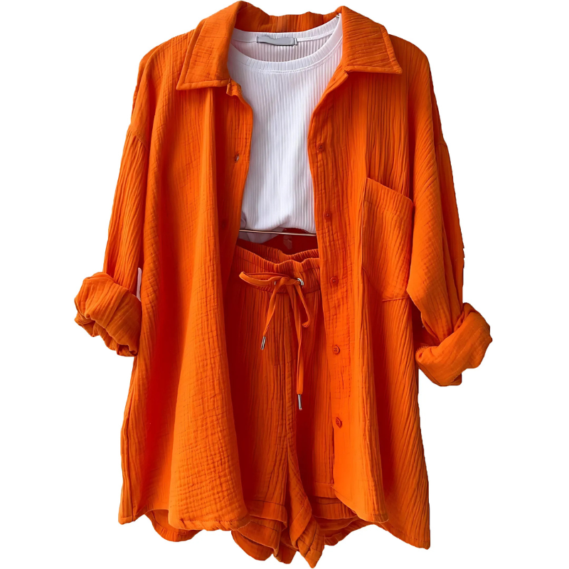 VERA™ – Modern Button-Up Shorts Set