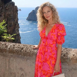 Willow - Floral V Neck Puff Sleeve Midi Dress