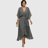 Tilly - Elegant V-Neck Chiffon Dress