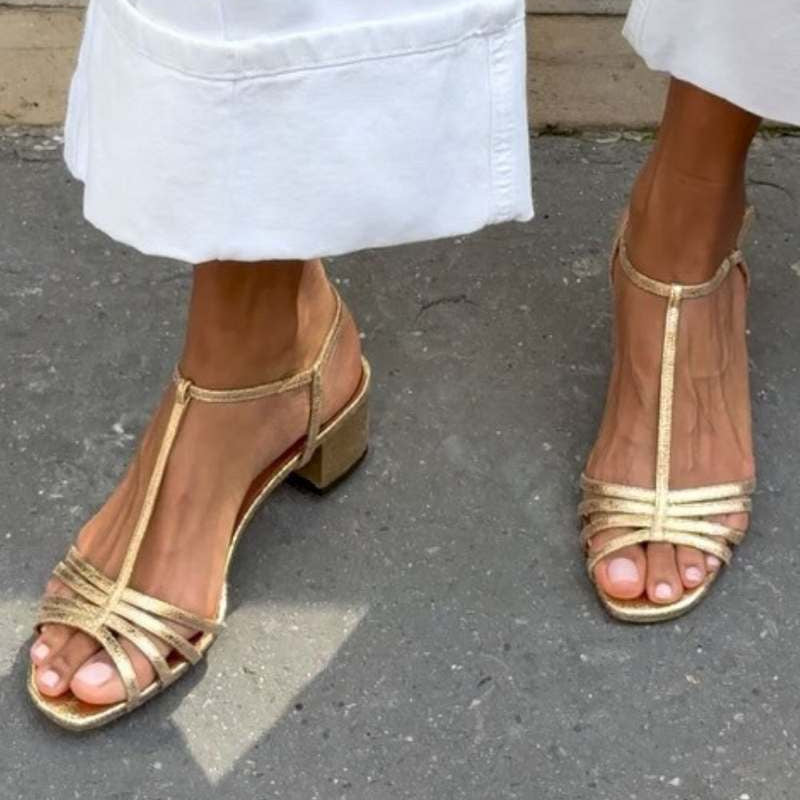 Allegra | Golden Sandals for Everyday Elegance