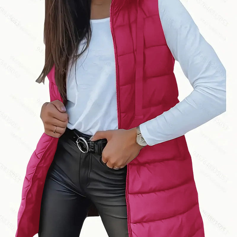 RAIN™ - Casual Sleeveless Hood Long Puffer Vest