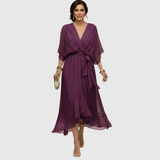 Tilly - Elegant V-Neck Chiffon Dress