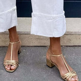 Allegra | Golden Sandals for Everyday Elegance