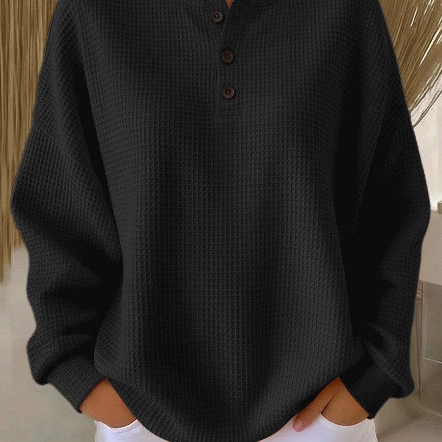 Anne - Cozy Waffle Knit Henley