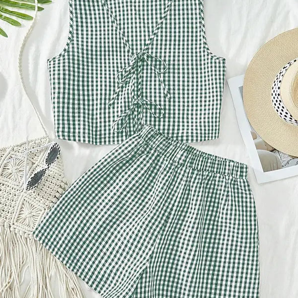 MOESHA™ - Chic Summer Sleeveless Vest and High-Waist Shorts Set