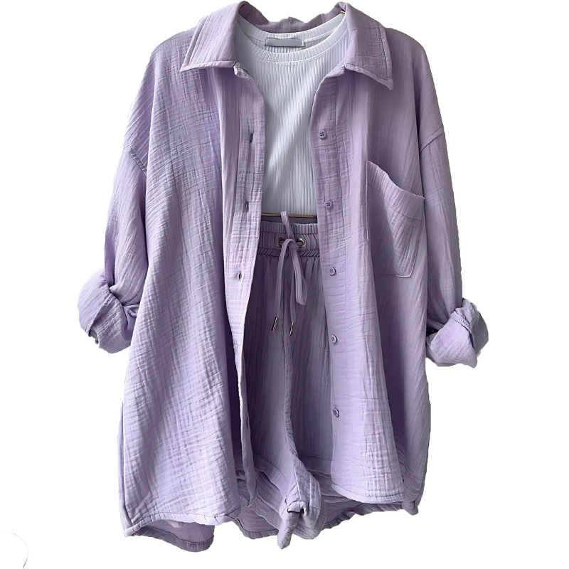VERA™ – Modern Button-Up Shorts Set