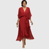 Tilly - Elegant V-Neck Chiffon Dress