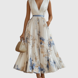 Rowella - Elegant Pleated Maxi Dress
