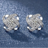 Purple Four-Leaf Clover Earrings