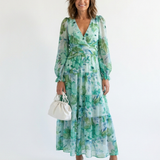 Althea - Long Sleeve Floral Maxi Dress
