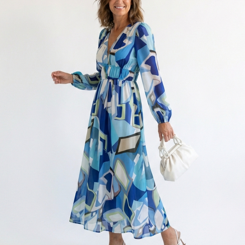 Althea - Long Sleeve Floral Maxi Dress