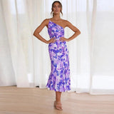 Violet | Floral Satin Gown