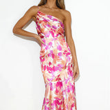 Violet | Floral Satin Gown