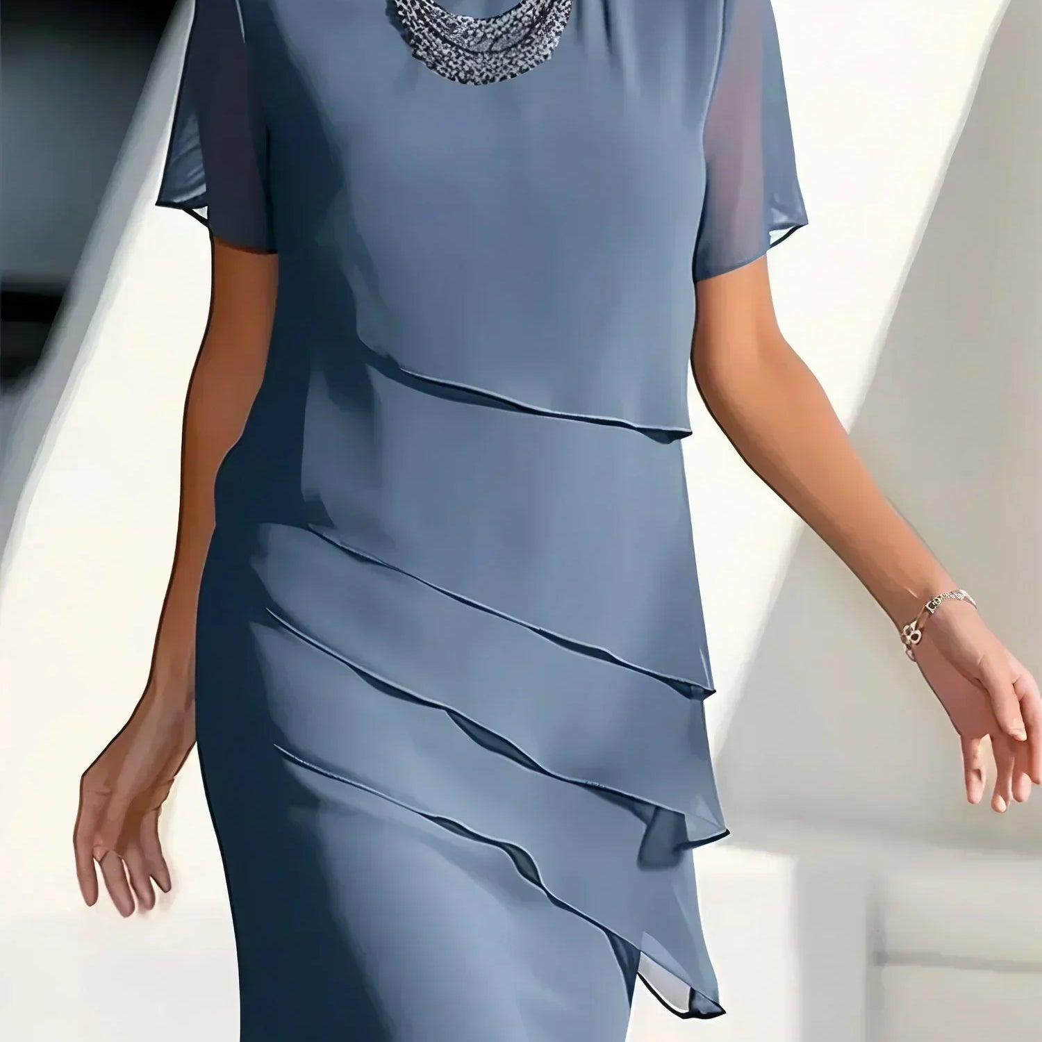 Aria - Timeless Chiffon Layered Dress