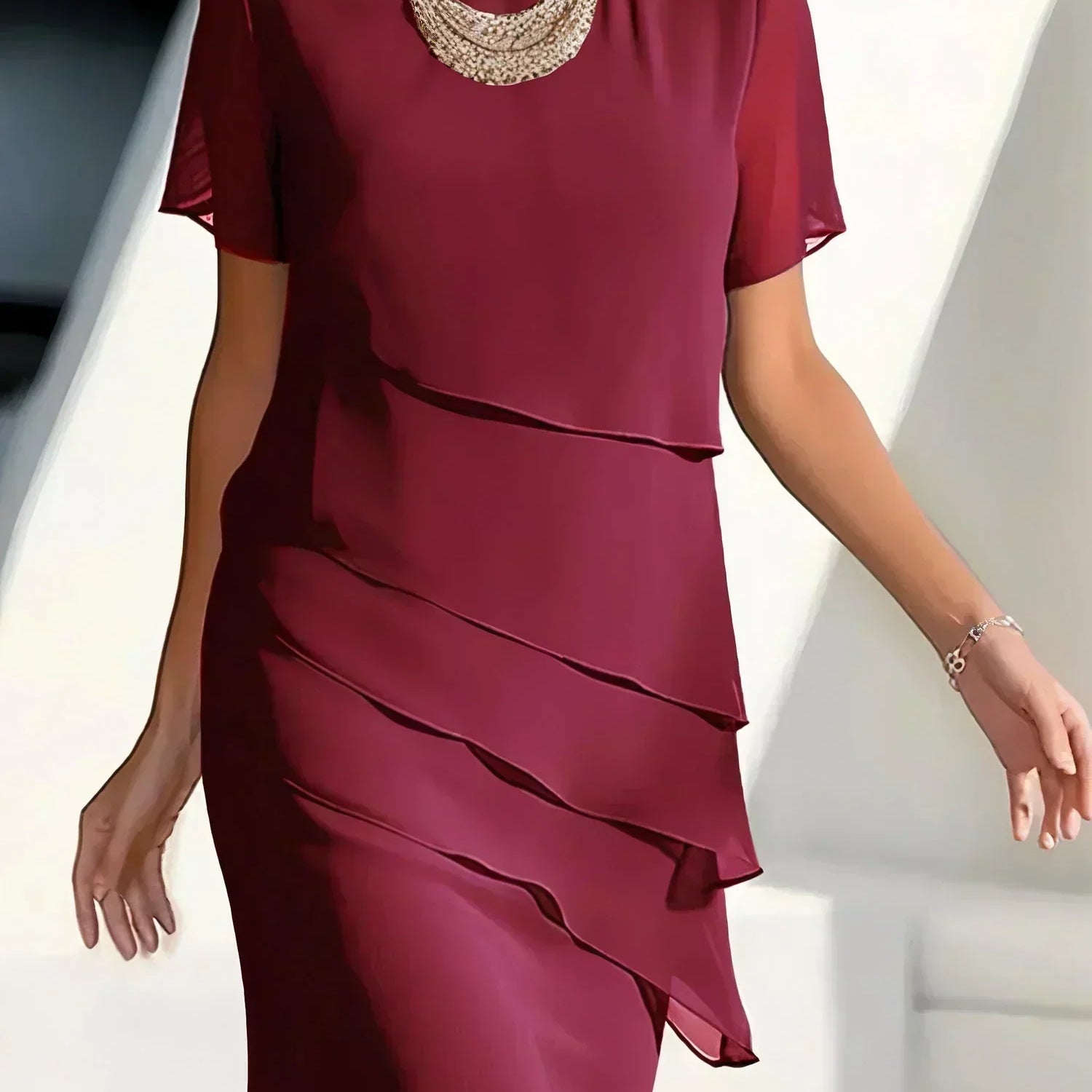 Monika - Short Sleeve Midi Dress