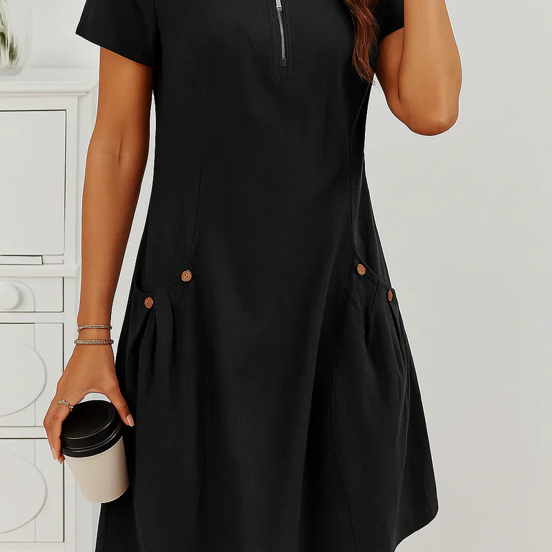 MARIELLA | Summer dress with elegant zip, practical pockets, and everyday comfort