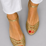 Isadora | Golden Woven Sandals