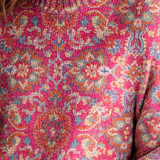 Esme - Retro Floral Turtleneck Sweater
