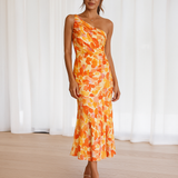 Violet | Floral Satin Gown
