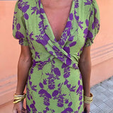 Lucinda - Boho Floral Pleated Summer Maxi Dress