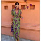 Lucinda - Boho Floral Pleated Summer Maxi Dress