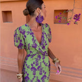 Lucinda - Boho Floral Pleated Summer Maxi Dress