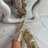 SERAPHINA™ - Gold Leather Boots