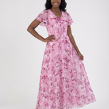 Ismeria - Floral Chiffon Maxi Dress