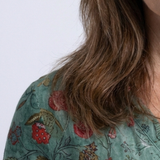 Marina - Floral V Neck Three Quarter Sleeve Maxi Dress