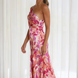 Violet | Floral Satin Gown