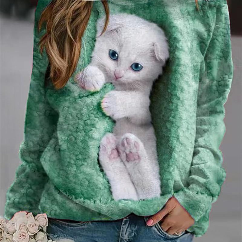 Neko™ - Cozy Cat Print Sweatshirt