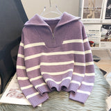 TIANA™ - Chic Striped Long Sleeve Collared Top