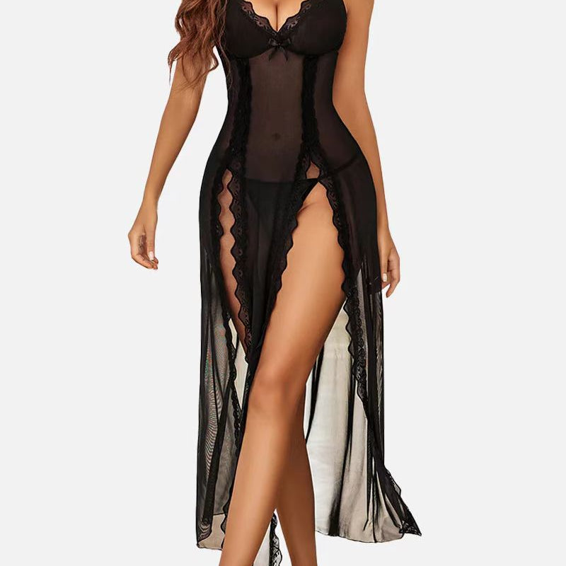 LUZY™ - Casual V-Neck Lingerie Maxi Nightdress