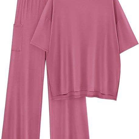 FILTA™ - Casual Basic Top and Elastic Waist Pants Set